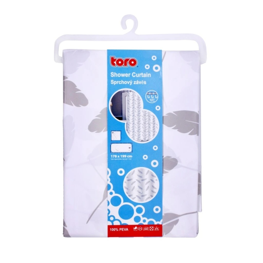 Duschdraperi TORO PREMIUM 178x199 cm med lövmotiv