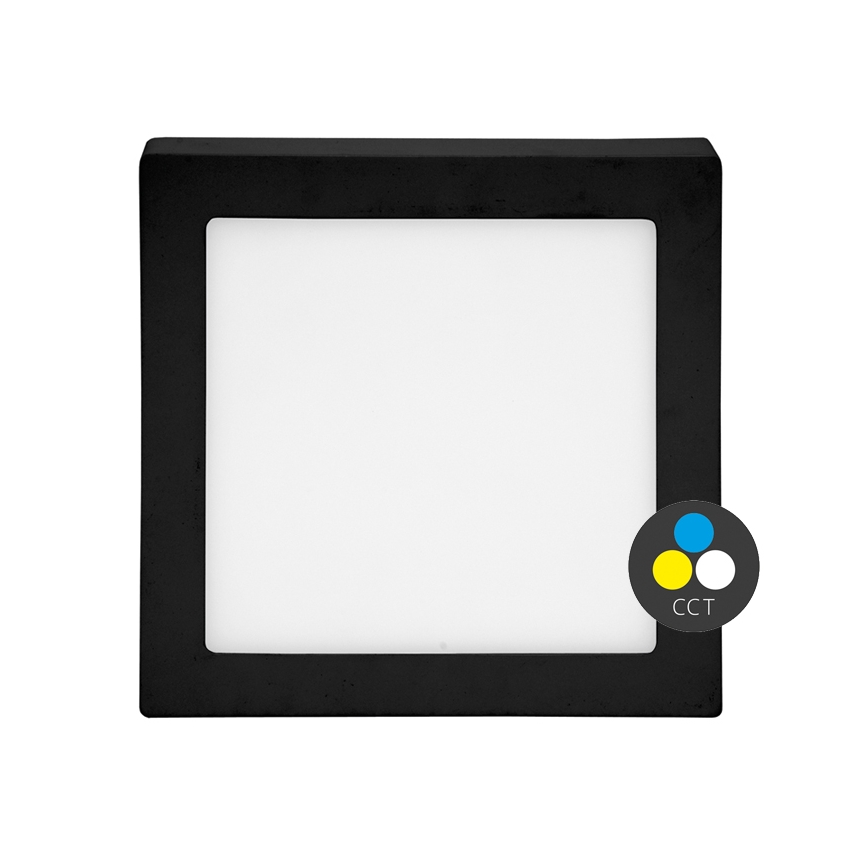 LED Taklampa RAFA LED/18W/230V 3000/4000/6000K 22x22 cm svart