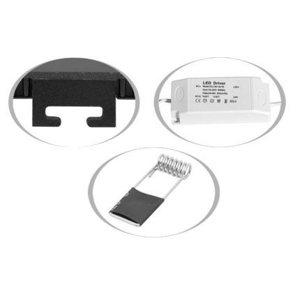 Infälld LED badrumsbelysning LADA LED/12W/230V 3000/4000/6000K diameter 17 cm IP44 svart