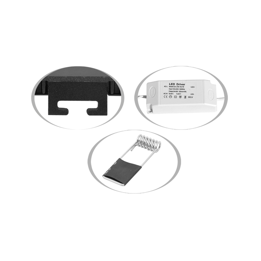 Infälld LED badrumsbelysning LADA LED/12W/230V 3000/4000/6000K diameter 17 cm IP44 svart