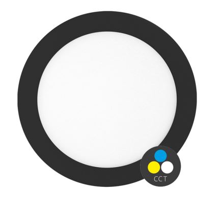 Infälld LED badrumsbelysning LADA LED/18W/230V 3000/4000/6000K diameter 22 cm IP44 svart