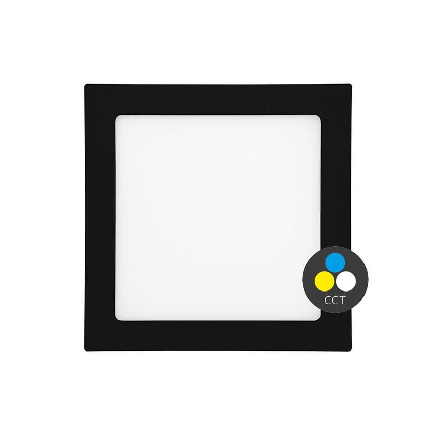 Infälld LED badrumsbelysning RAFA LED/12W/230V 3000/4000/6000K 17x17 cm IP44 svart