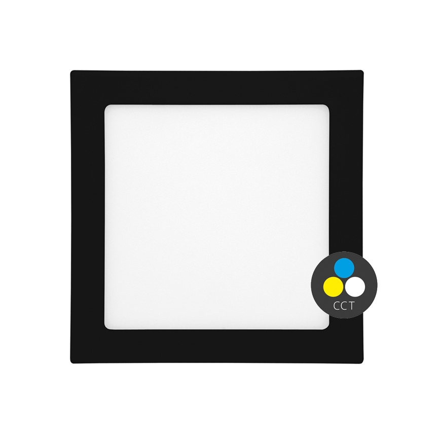 Infälld LED badrumsbelysning RAFA LED/18W/230V 3000/4000/6000K 22x22 cm IP44 svart