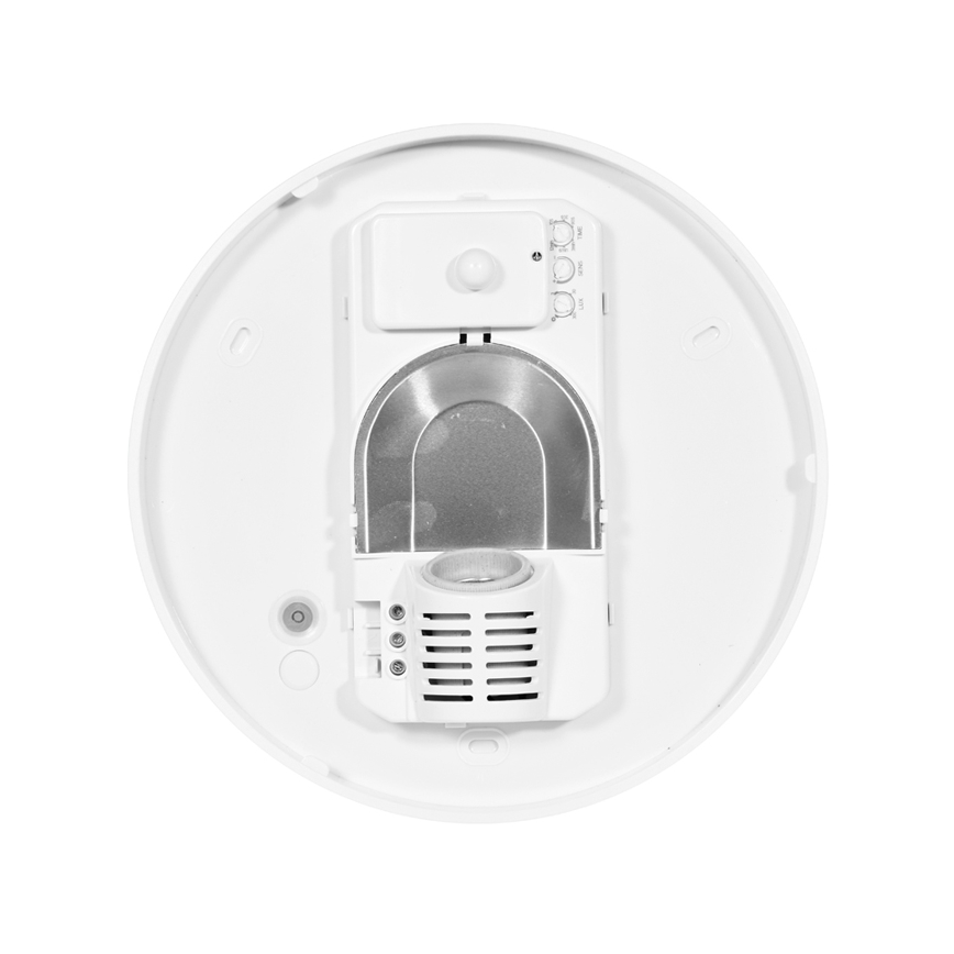 Taklampa för utomhusbruk med sensor HECTOR 1xE27/60W/230V diameter 30 cm IP44 opal vit