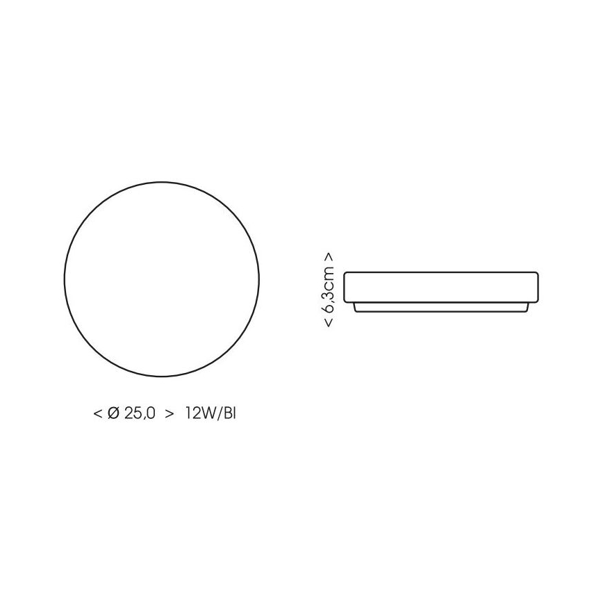 LED taklampa för badrum LIRA LED/12W/230V 4000K diameter 25 cm IP44 vit