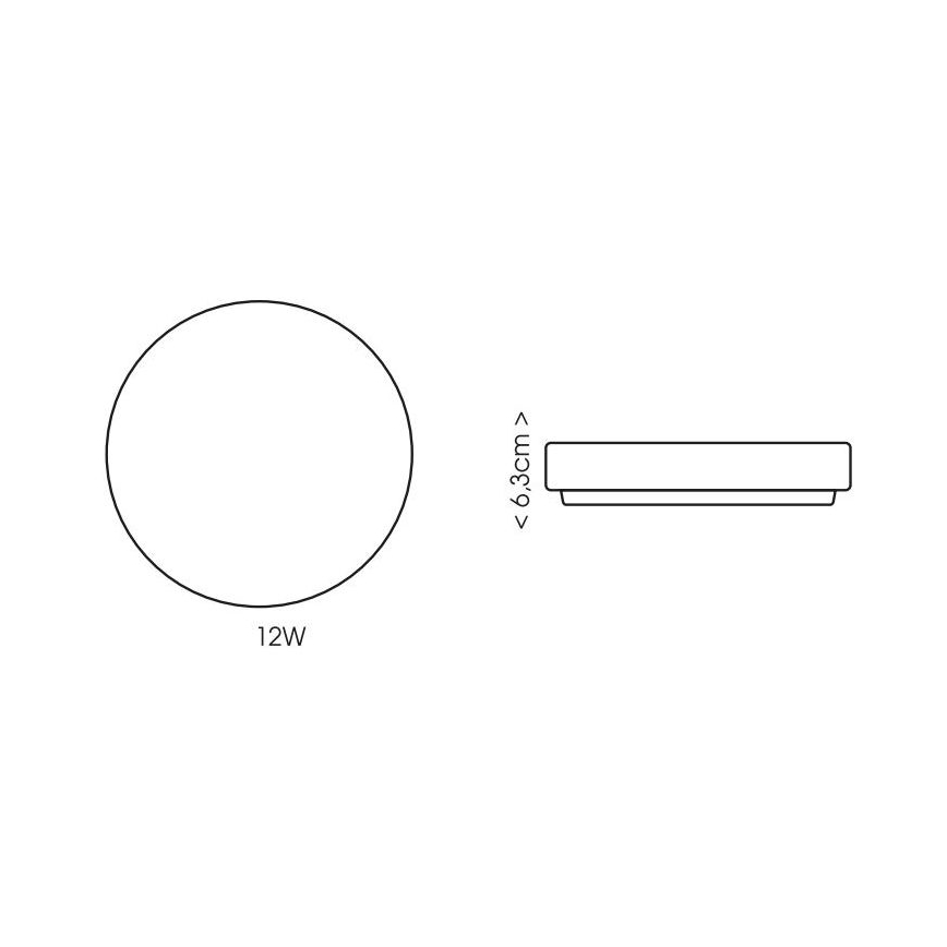 LED taklampa för badrum LIRA LED/12W/230V 4000K diameter 24 cm IP44