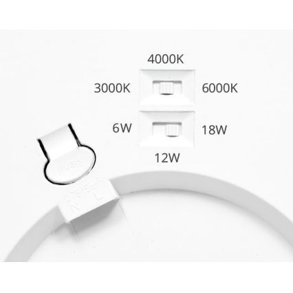 LED Dimbar infälld belysning med sensor LEXA LED/6/12/18W/230V 3000/4000/6000K diameter 22,5 cm svart