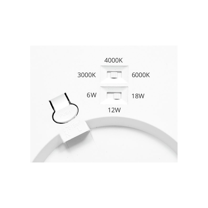 LED Dimbar infälld belysning med sensor LEXA LED/6/12/18W/230V 3000/4000/6000K diameter 22,5 cm svart