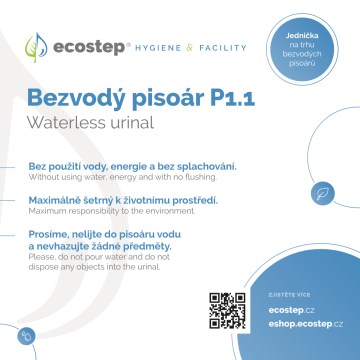 EcoStep 100002 - Informationsskylt för vattenfri urinal P1.1 CZ/ENG