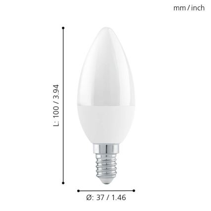 EGLO 11581 - Dimbar LED-lampa E14/6W/230V - STEP Dimbar varmvitt