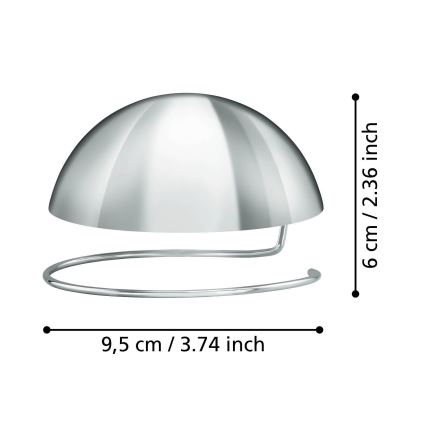 Eglo 11907 - Dekorativ sfärisk lampskärm G95 skinande krom