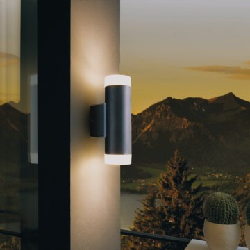 Eglo 13709 - LED utomhusvägglampa RIGA 2xGU10/4,6W/230V IP44 svart