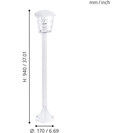 Eglo 18799 - LED utomhuslampa ALORIA 1xE27/8,5W/230V IP44 vit