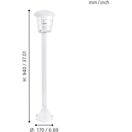Eglo 18799 - Utomhuslampa ALORIA 1xE27/60W/230V IP44 vit
