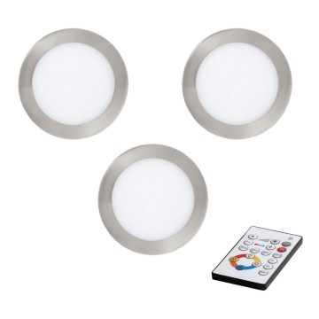 Eglo - 3-pack dimbara infällda LED-armaturer TINUS LED/6W/12/230V + fjärrkontroll
