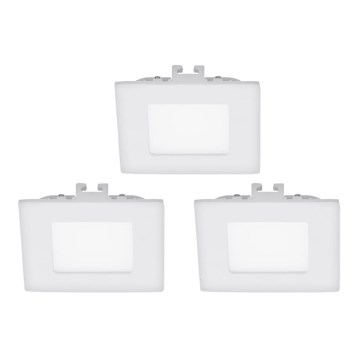 Eglo - 3-pack LED-infällda takarmaturer FUEVA 1 LED/2,7W/230V 8,5x8,5 cm