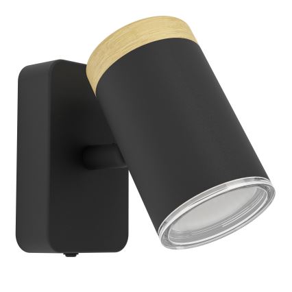 Eglo - Väggspot för badrum 1xGU10/3W/230V IP44 svart/beige