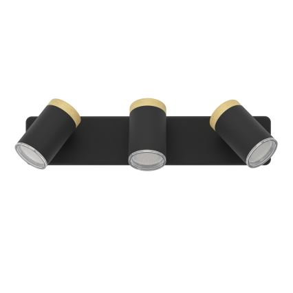 Eglo - Badrumsspotlight 3xGU10/3W/230V IP44 svart/beige