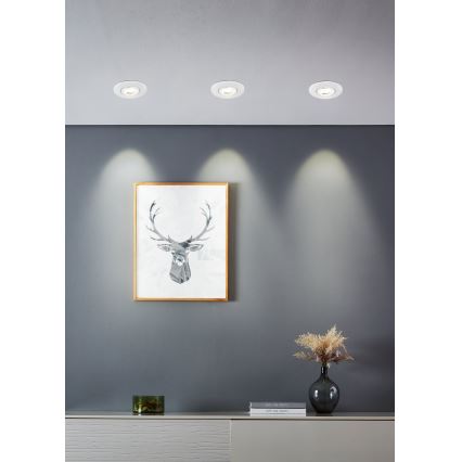 Eglo - Set med 5 infällda LED-armaturer LED/4,9W/230V 2700/4000/6500K Ø 9 cm vit
