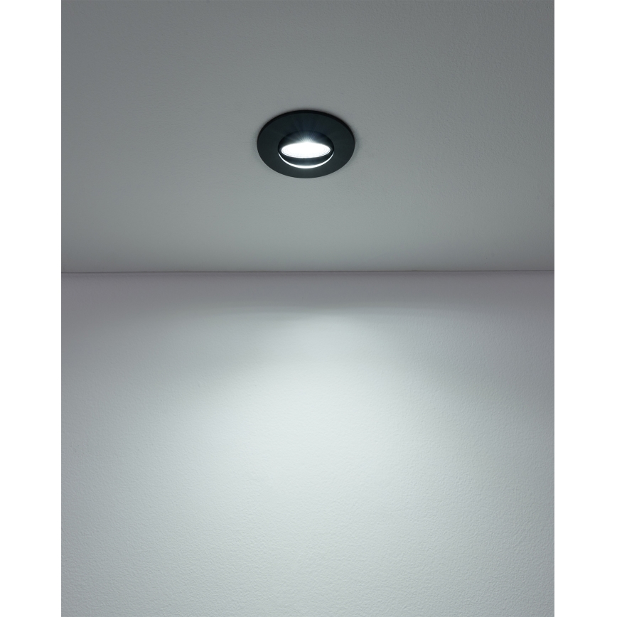 Eglo - Set med 5 infällda LED-taklampor LED/4,9W/230V 2700/4000/6500K Ø 9 cm svart