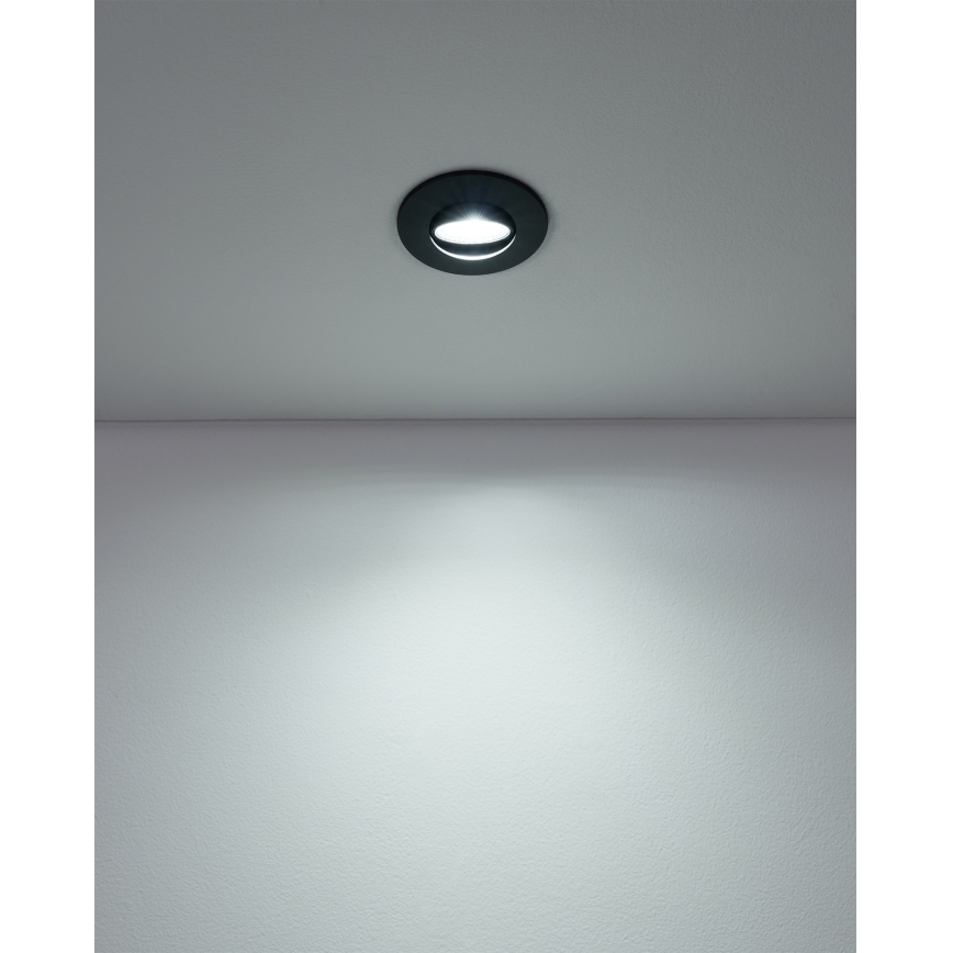 Eglo - Set om 10x LED-infällda downlights LED/4,9W/230V 2700/4000/6500K Ø 9 cm svart