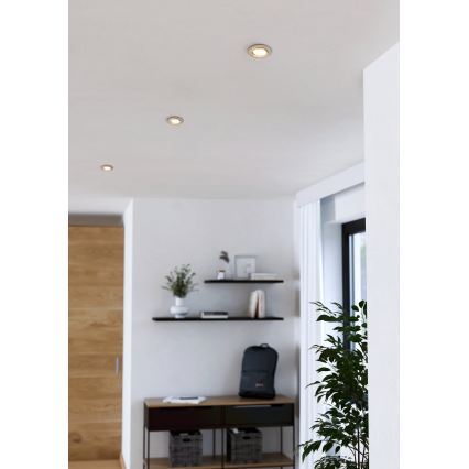 Eglo - Set med 3 infällda LED-taklampor LED/4,9W/230V 2700/4000/6500K Ø 9 cm matt krom