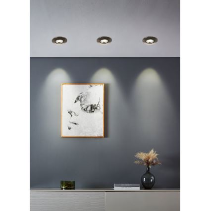 Eglo - SET med 10 infällda LED-downlights, LED/4,9W/230V, 2700/4000/6500K, Ø 9 cm, matt krom