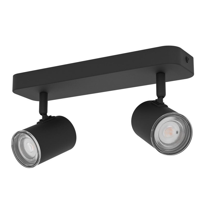 Eglo - Badrumsspotlight 2xGU10/5W/230V IP44 svart