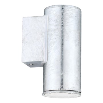Eglo 30908 - LED utomhusvägglampa RIGA 1xGU10/2,8W/230V IP44 silverfärgad
