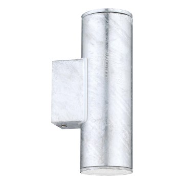 Eglo 30911 - LED utomhusvägglampa RIGA 2xGU10/2,8W/230V IP44 silver
