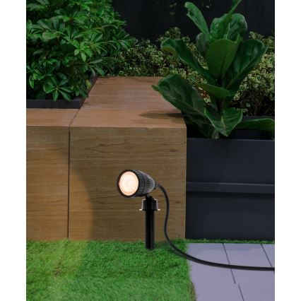 Eglo 31028 - Set med 3x LED RGBW utomhuslampa NEMA-C 1xGU10/5W/230V 2700-6500K IP44 svart + fjärrkontroll