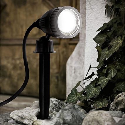 Eglo 31028 - Set med 3x LED RGBW utomhuslampa NEMA-C 1xGU10/5W/230V 2700-6500K IP44 svart + fjärrkontroll