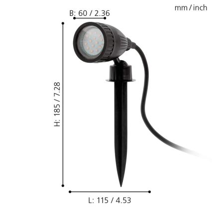 Eglo 31028 - Set med 3x LED RGBW utomhuslampa NEMA-C 1xGU10/5W/230V 2700-6500K IP44 svart + fjärrkontroll