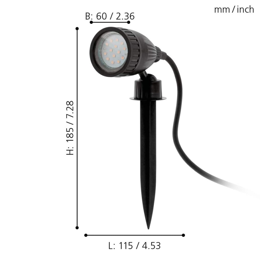 Eglo 31028 - Set med 3x LED RGBW utomhuslampa NEMA-C 1xGU10/5W/230V 2700-6500K IP44 svart + fjärrkontroll