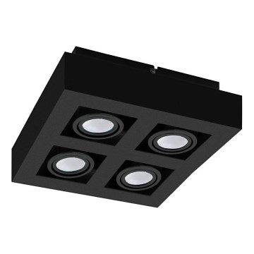 Eglo 31065 - LED-spotlampa MENDOZA 4xLED/4,7W/230V 3000K svart