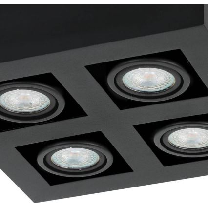 Eglo 31065 - LED-spotlampa MENDOZA 4xLED/4,7W/230V 3000K svart