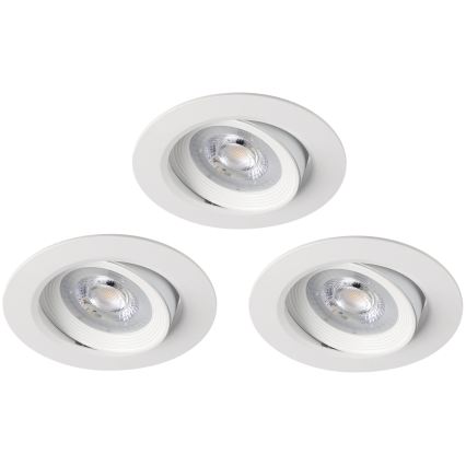 Eglo 31162 - Set med 3 dimbara infällda LED-takarmaturer SARTIANO LED/3,5W/230V IP23 vit