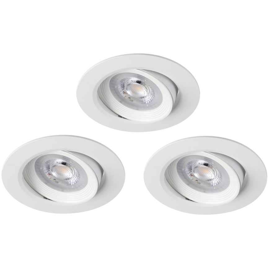 Eglo 31162 - Set med 3 dimbara infällda LED-takarmaturer SARTIANO LED/3,5W/230V IP23 vit