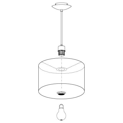 Eglo 31601 - Hängande Ljuskrona med snöre MASERLO 1xE27/60W/230V