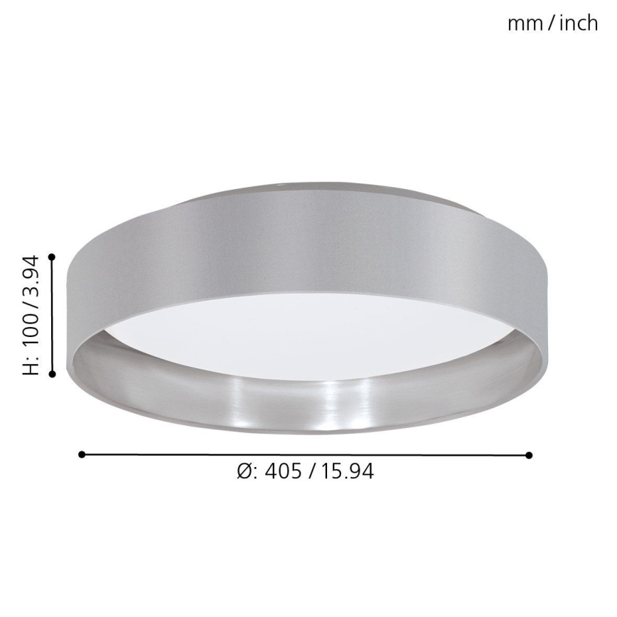 Eglo 31623 - LED taklampa MASERLO LED/16W/230V 3000K Ø 40,5 cm grå/silver