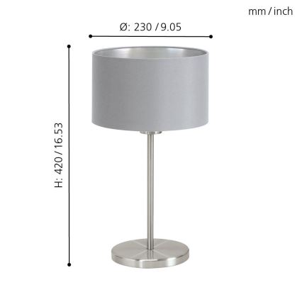 Eglo 31628 - Bordslampa  MASERLO 1xE27/60W/230V