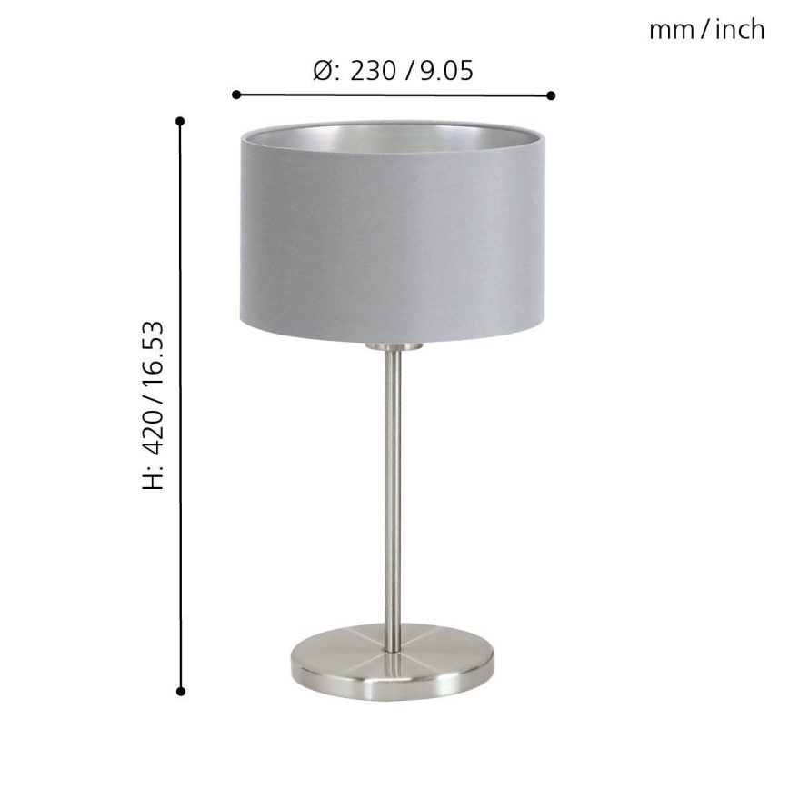 Eglo 31628 - Bordslampa  MASERLO 1xE27/60W/230V