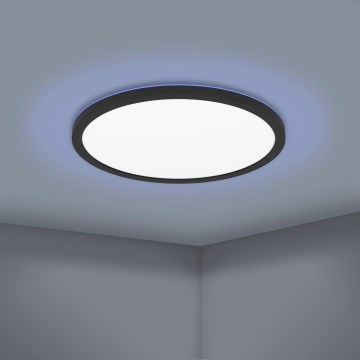 Eglo 31704 - LED RGBW dimbar takarmatur ROVITO-Z 1xLED/16,5W/230V 2700-6500K Ø 42 cm svart + fjärrkontroll