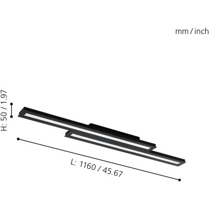 Eglo 31715 - LED RGBW Dimbart takarmatur SALITERAS-Z LED/20,4W/230V 2700-6500K svart
