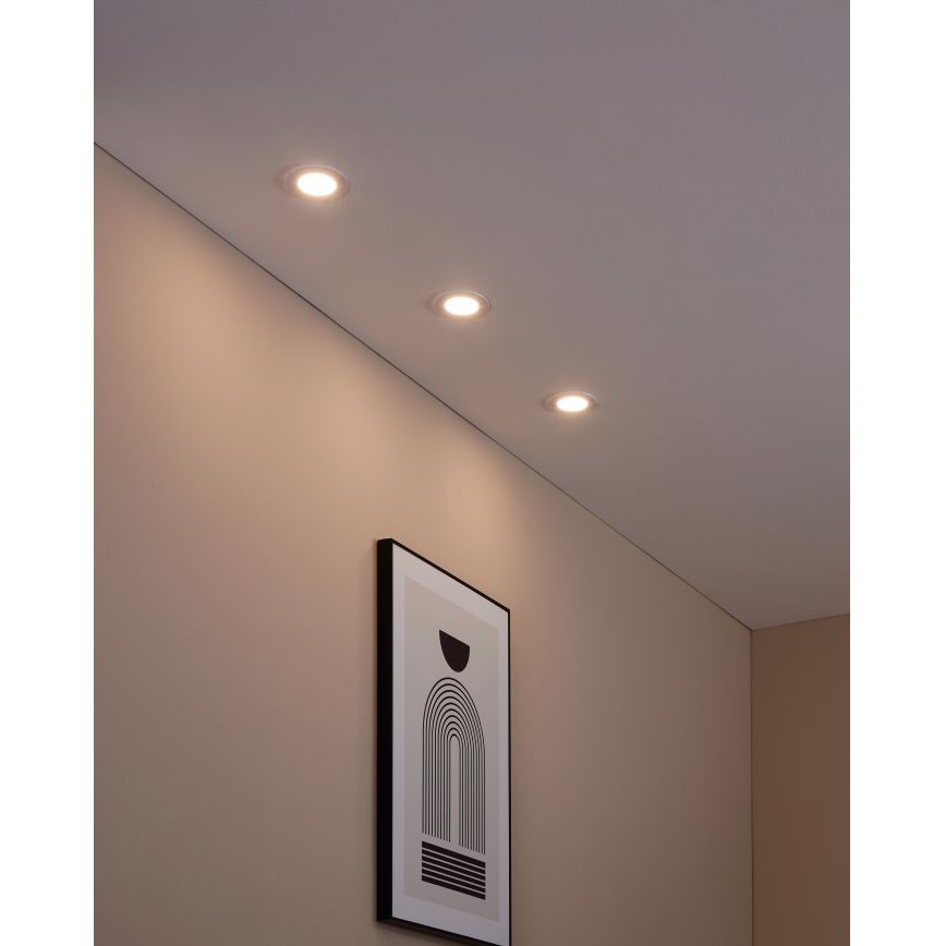 Eglo 31741 - Set om 3 dimbara infällda badrumsarmaturer FUEVA-Z LED/2,8W/230V 2700-6500K IP44 vit Ø 8,5 cm