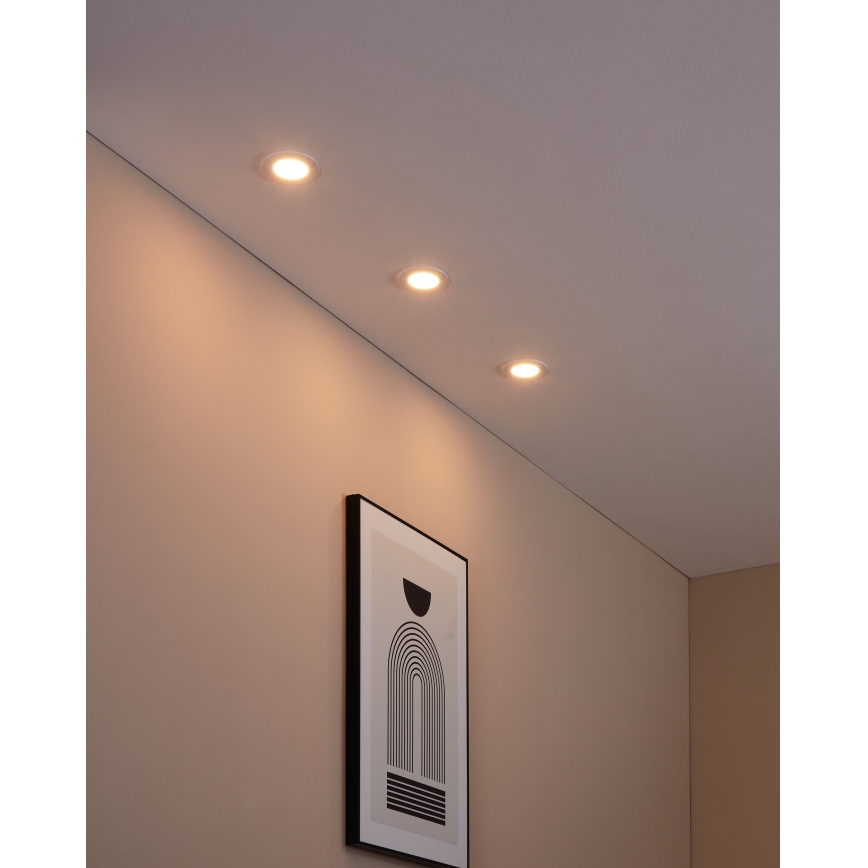 Eglo 31741 - Set om 3 dimbara infällda badrumsarmaturer FUEVA-Z LED/2,8W/230V 2700-6500K IP44 vit Ø 8,5 cm