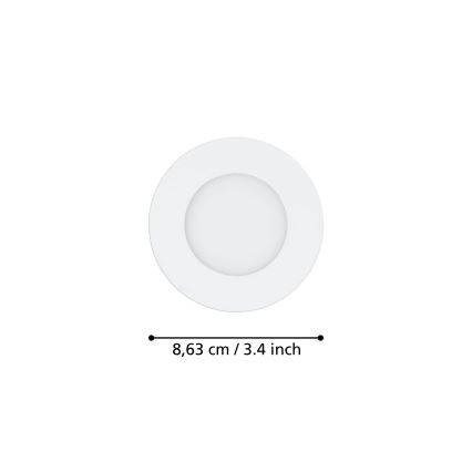Eglo 31741 - Set om 3 dimbara infällda badrumsarmaturer FUEVA-Z LED/2,8W/230V 2700-6500K IP44 vit Ø 8,5 cm