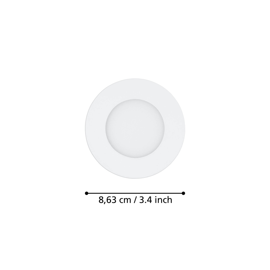 Eglo 31741 - Set om 3 dimbara infällda badrumsarmaturer FUEVA-Z LED/2,8W/230V 2700-6500K IP44 vit Ø 8,5 cm