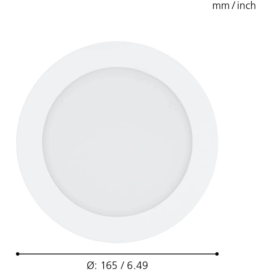 Eglo 31742 - LED dimbar infälld badrumsarmatur FUEVA-Z LED/10,5W/230V 2700-6500K IP44 vit Ø 16,5 cm