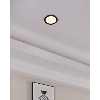 Eglo 31744 - LED-dimbar badrumsinfälld downlight FUEVA-Z LED/10,5W/230V 2700-6500K IP44 svart Ø 16,5 cm
